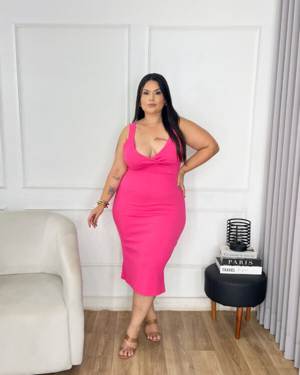 Vestido canelado plus size